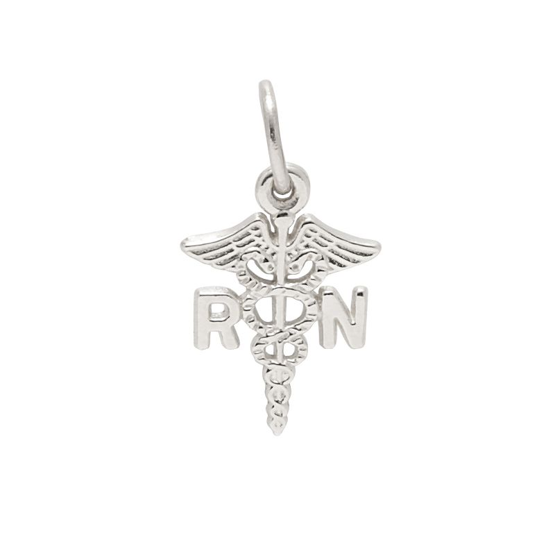 Rembrandt Sterling Silver Caduceus RN Charm