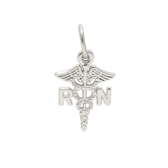 Rembrandt Sterling Silver Caduceus RN Charm