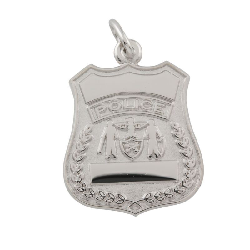 Rembrandt Sterling Silver Police Badge Charm