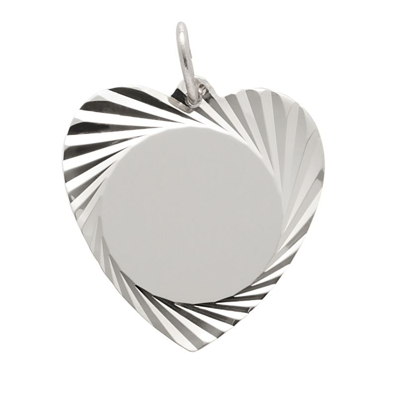 Rembrandt Sterling Silver Heart Disc Charm