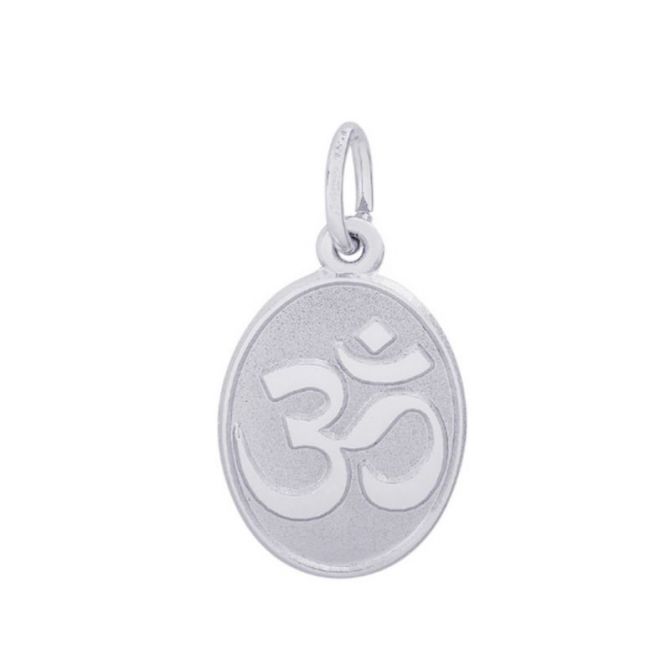 Rembrandt Sterling Silver Yoga Symbol Oval Disc Charm
