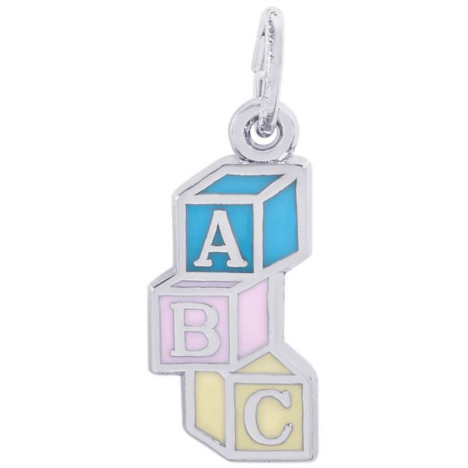 Rembrandt Sterling Silver ABC Blocks Charm
