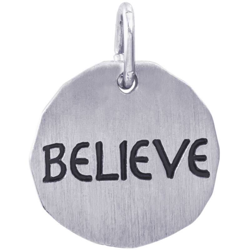 Rembrandt Sterling Silver Believe Tag Charm