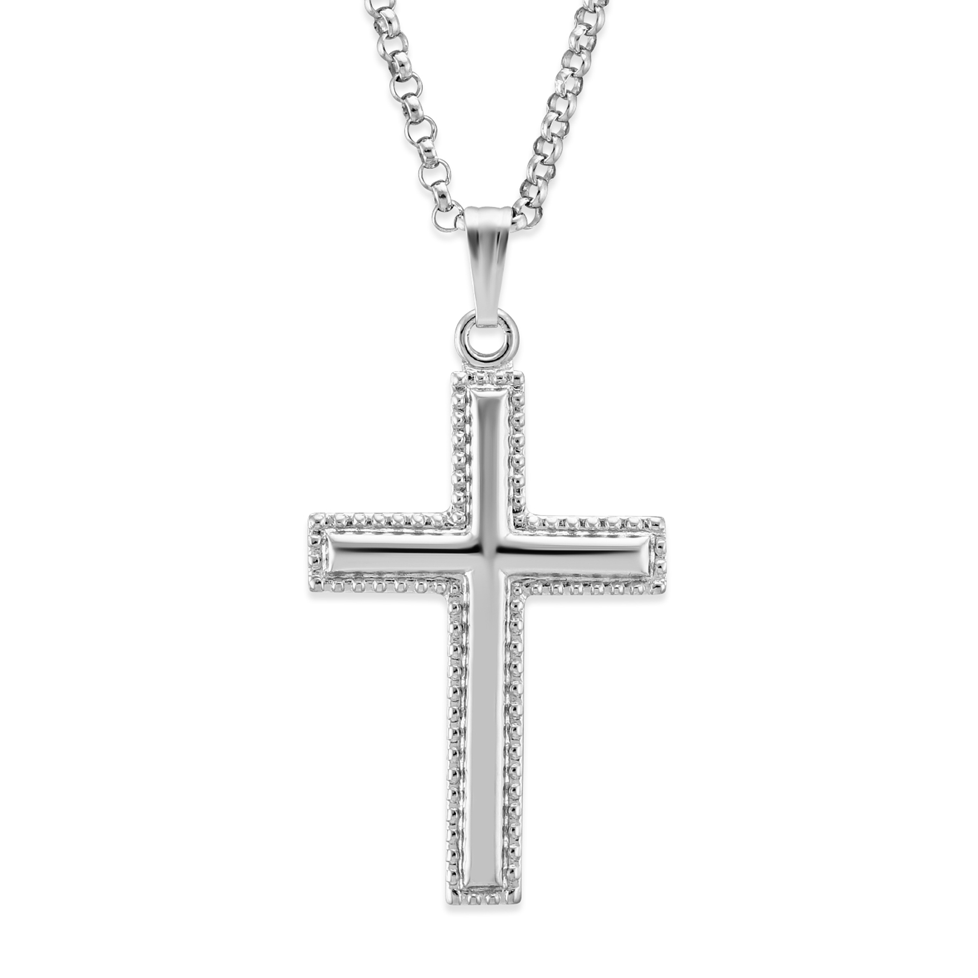 Sterling Silver Cross Pendant, 18