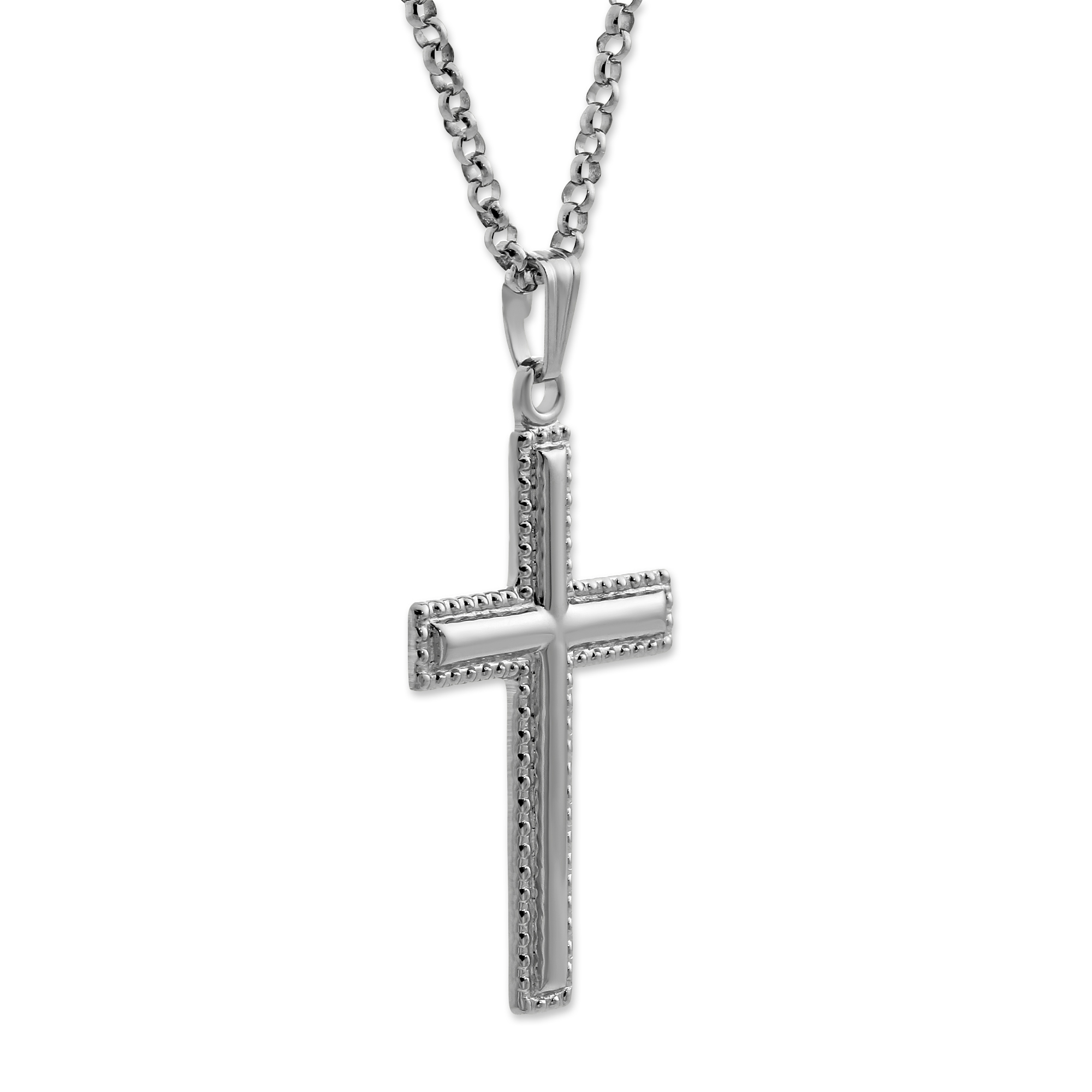 Sterling Silver Cross Pendant, 18