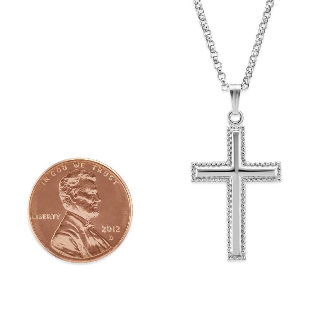 Sterling Silver Cross Pendant, 18
