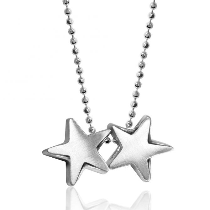 Alex Woo Sterling Silver Twin Stars Gemini Zodiac Pendant, 16"