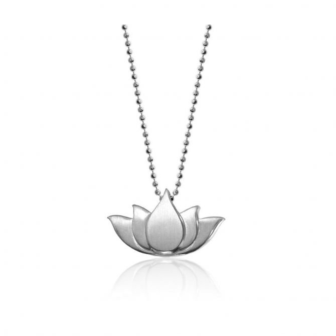 Alex Woo Sterling Silver Little Faith Lotus Blossom Pendant, 16"