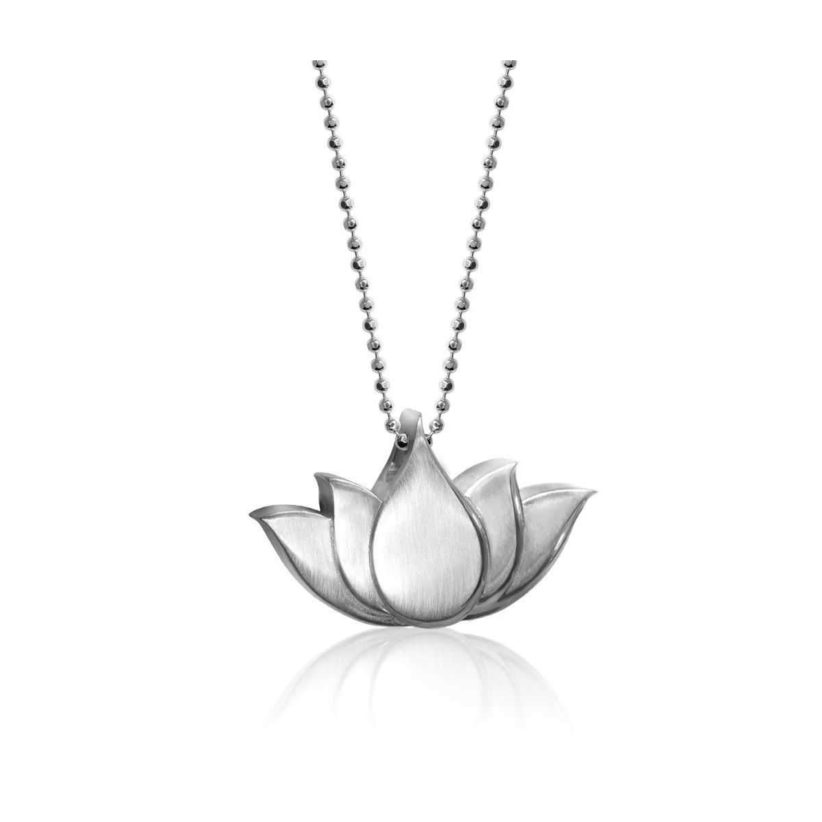 Alex Woo Sterling Silver Little Faith Lotus Blossom Pendant, 16