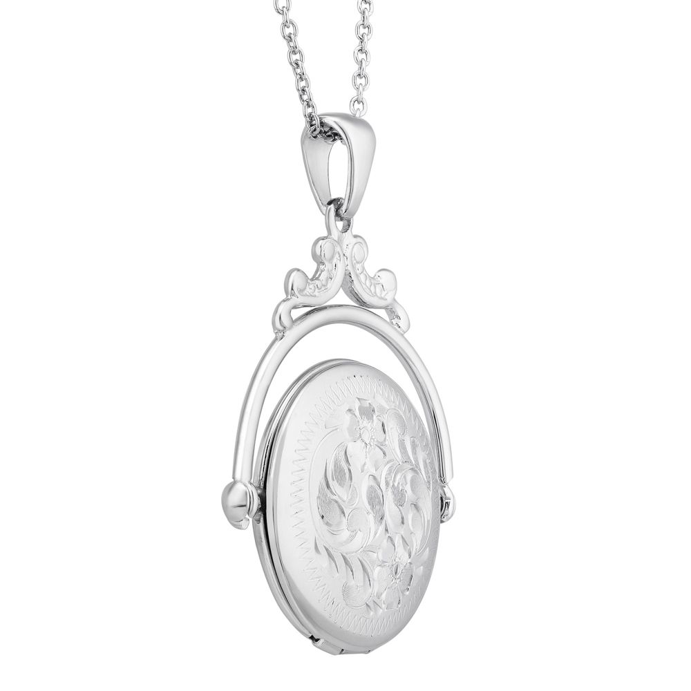 Sterling Silver Locket with Chain, 16-18