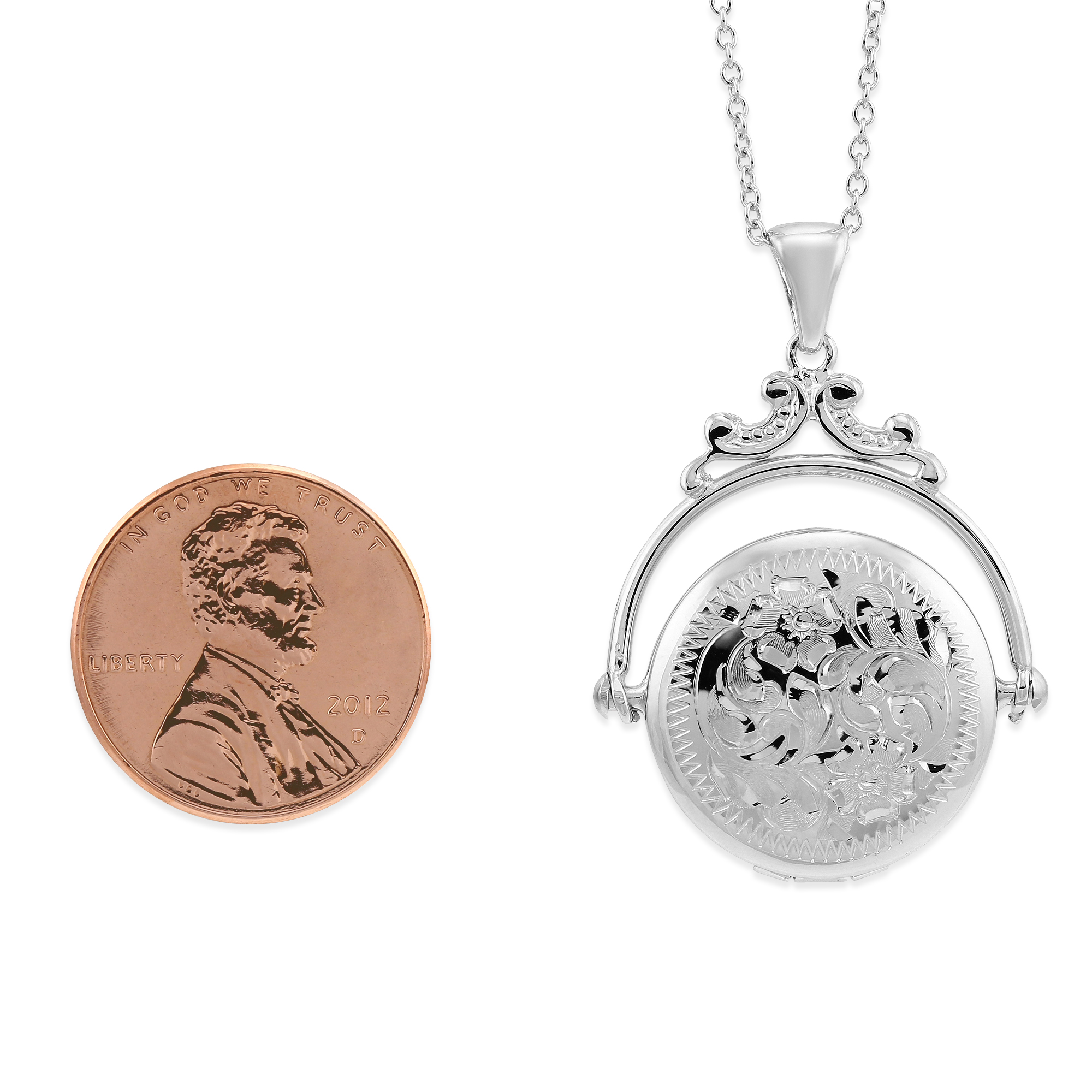Sterling Silver Locket with Chain, 16-18
