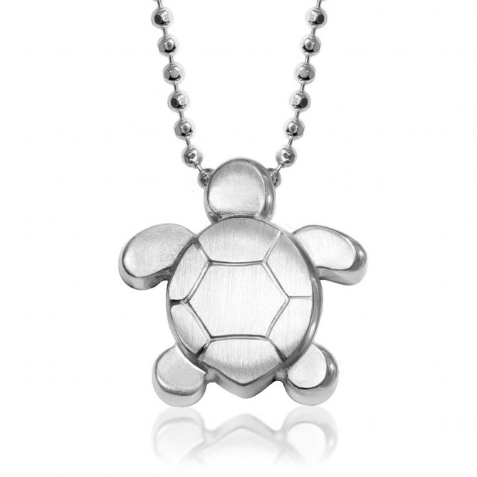 Alex Woo Sterling Silver Little Seasons Sea Turtle Pendant, 16"