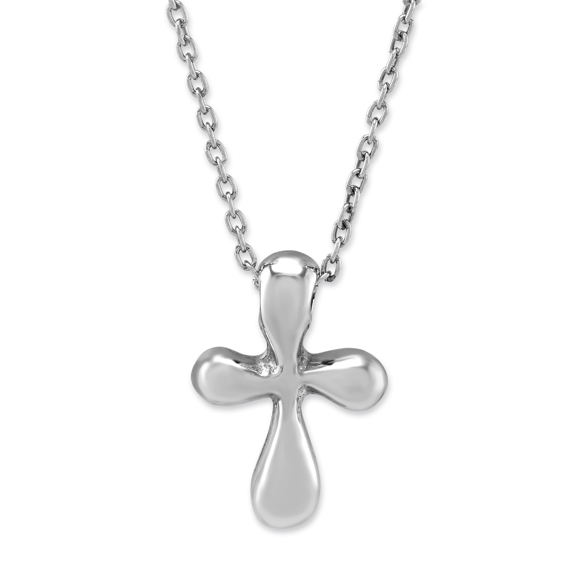 Sterling Silver Cross Pendant, 16-18