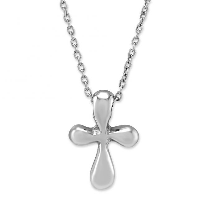 Sterling Silver Cross Pendant, 16-18"