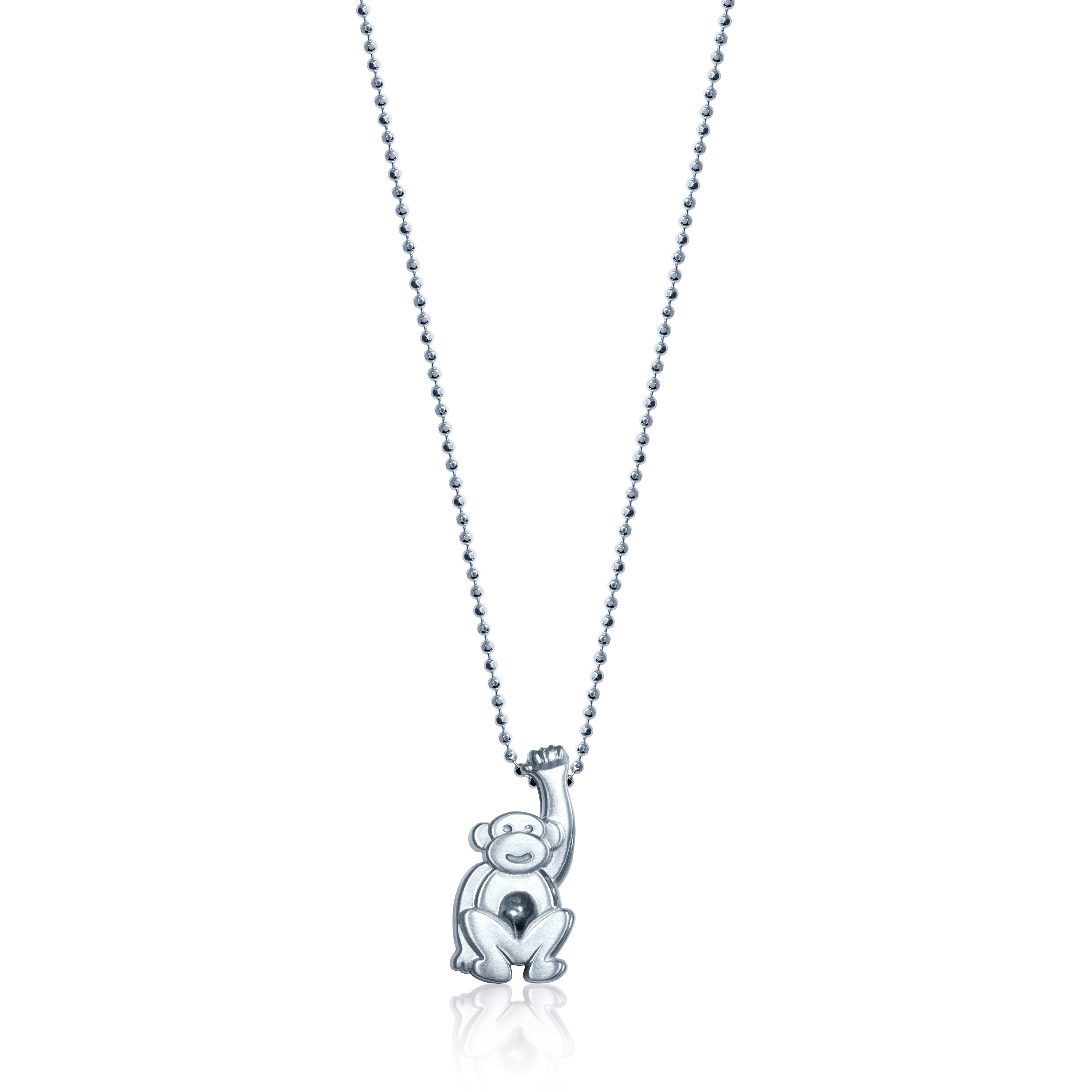 Alex Woo Sterling Silver Little Signs Monkey Pendant, 16