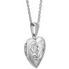 Sterling Silver Engraved Heart Locket, 16-18"