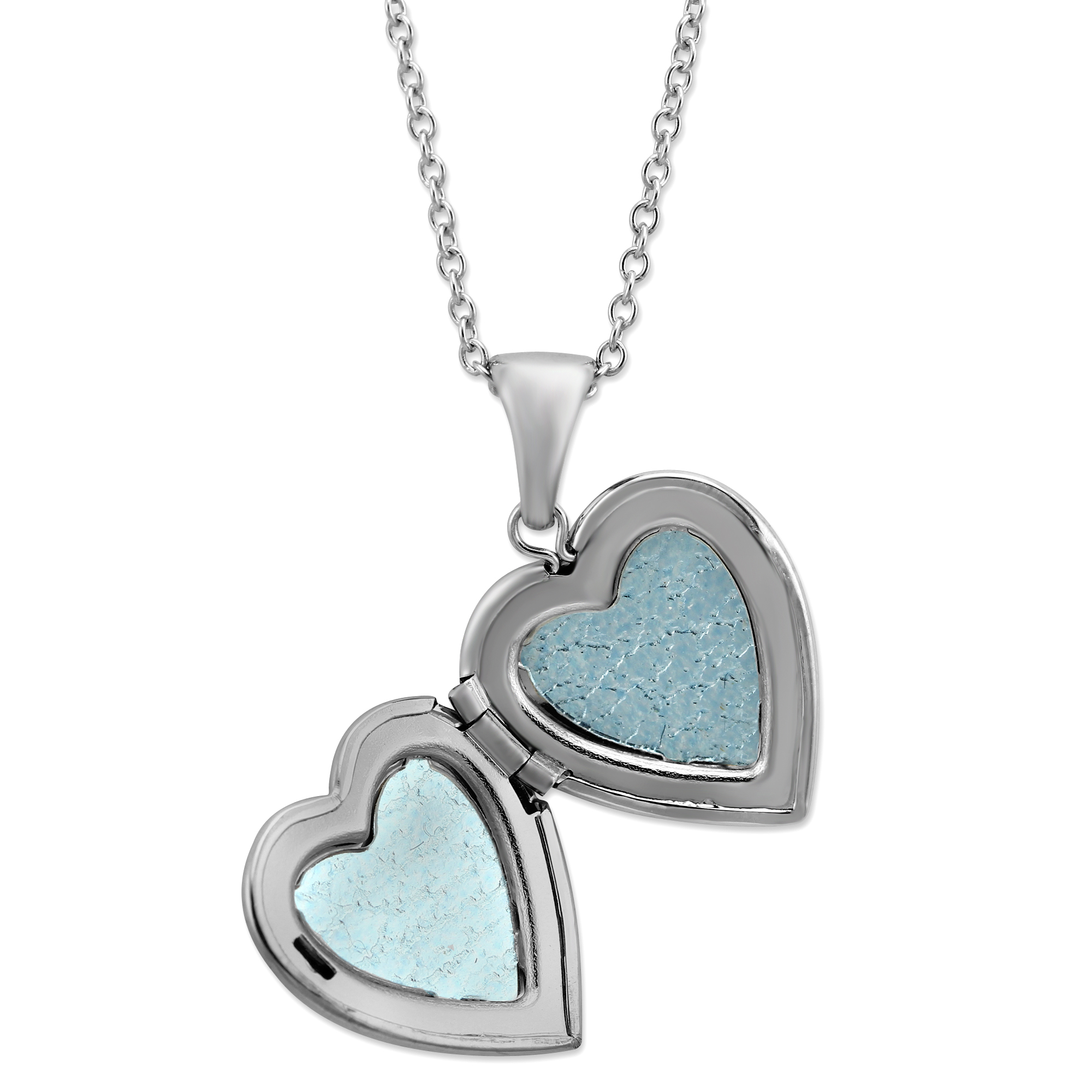 Sterling Silver Engraved Heart Locket, 16-18