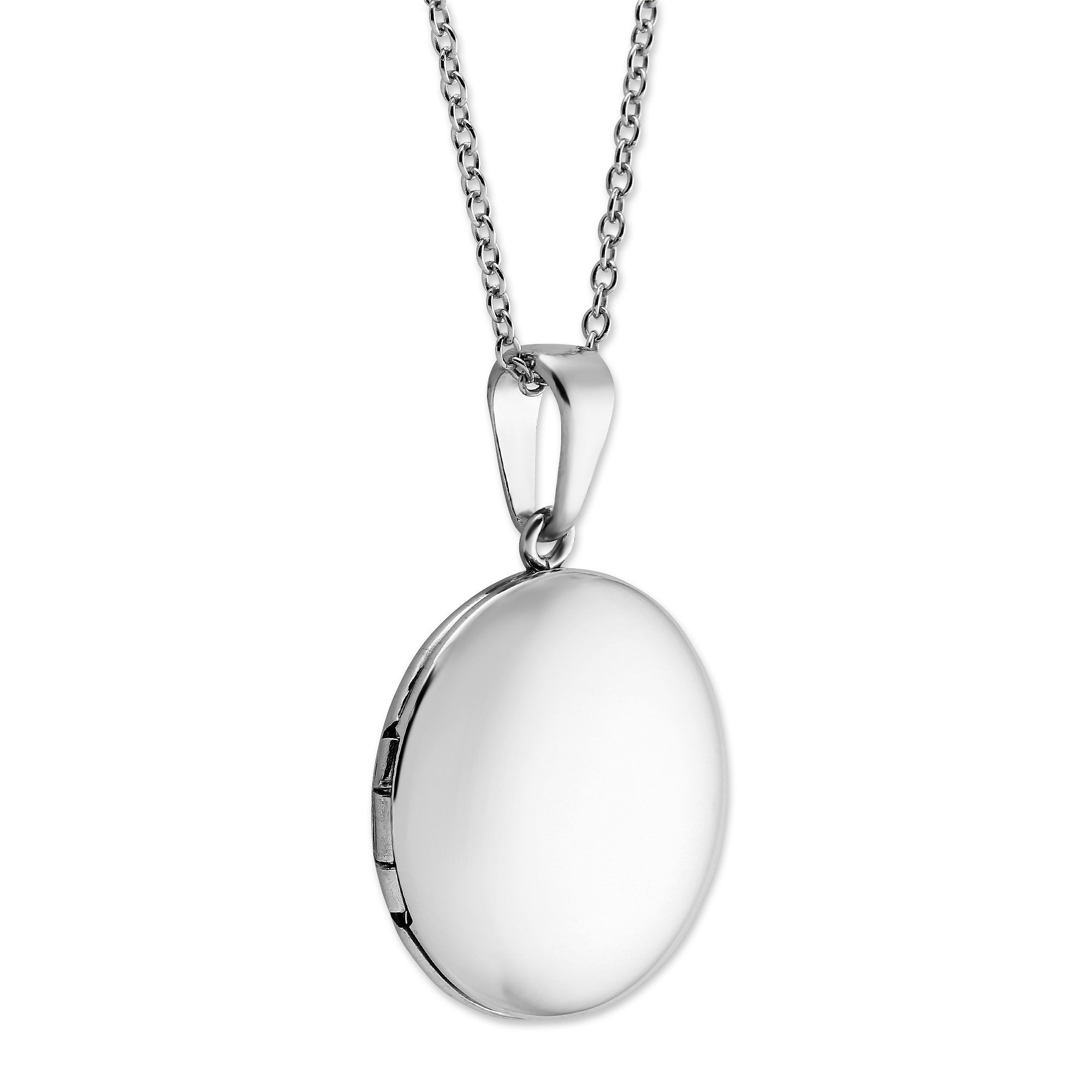 Sterling Silver Round Locket, 16-18