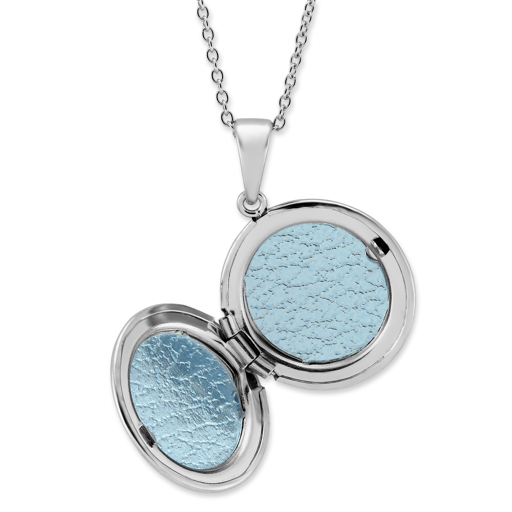 Sterling Silver Round Locket, 16-18