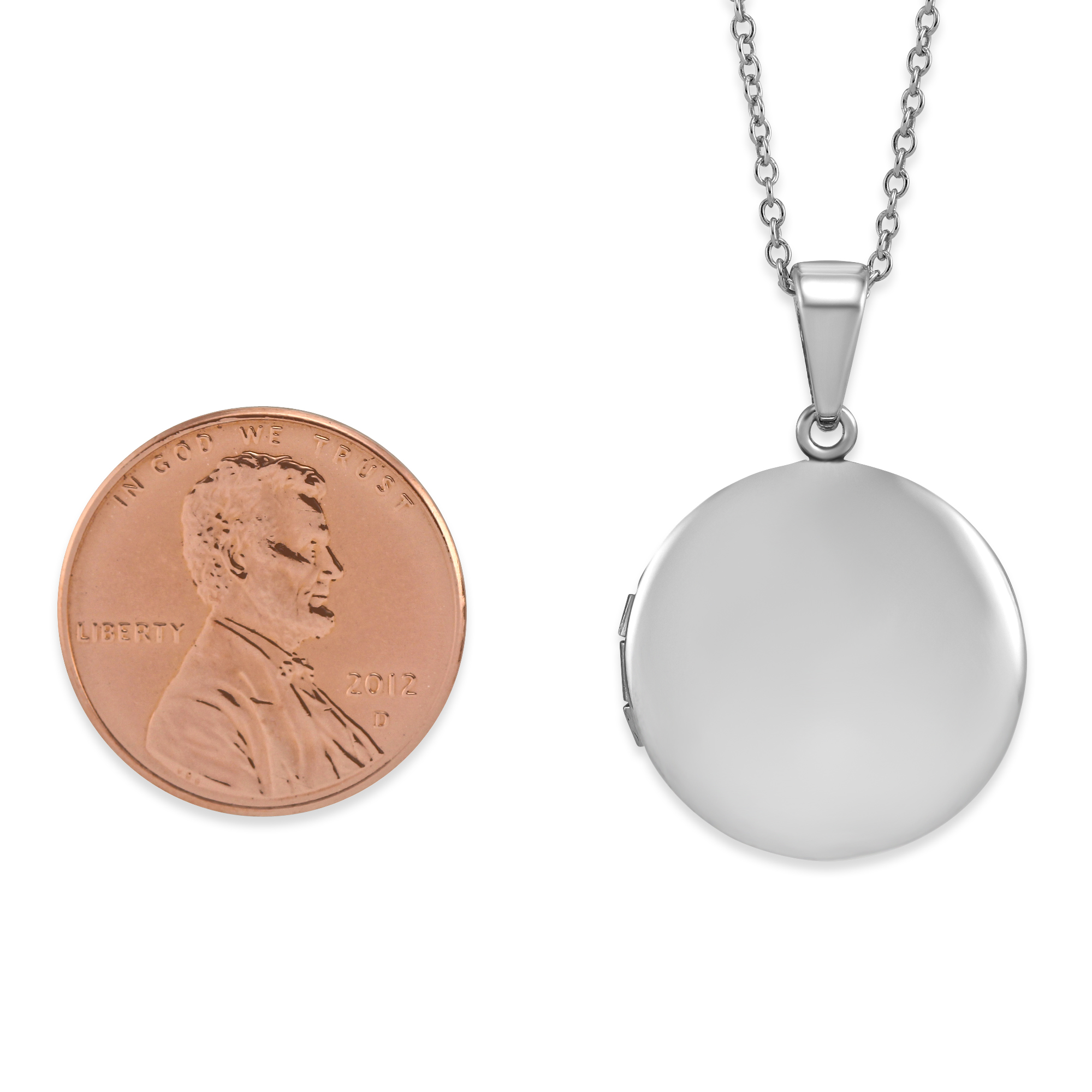 Sterling Silver Round Locket, 16-18