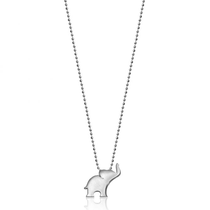 Alex Woo Sterling Silver Little Luck Elephant Pendant, 16