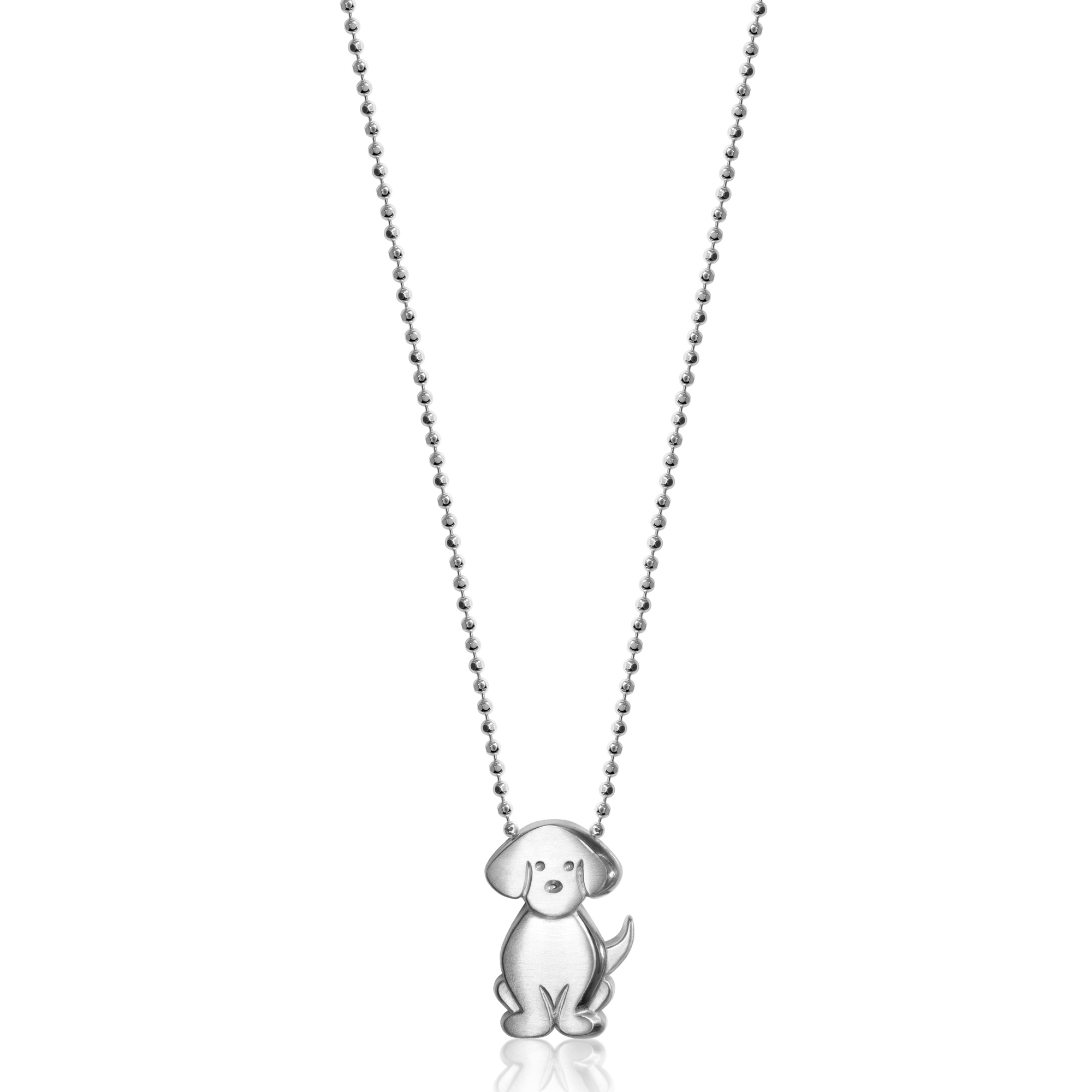 Alex Woo Sterling Silver Little Signs Dog Pendant, 16