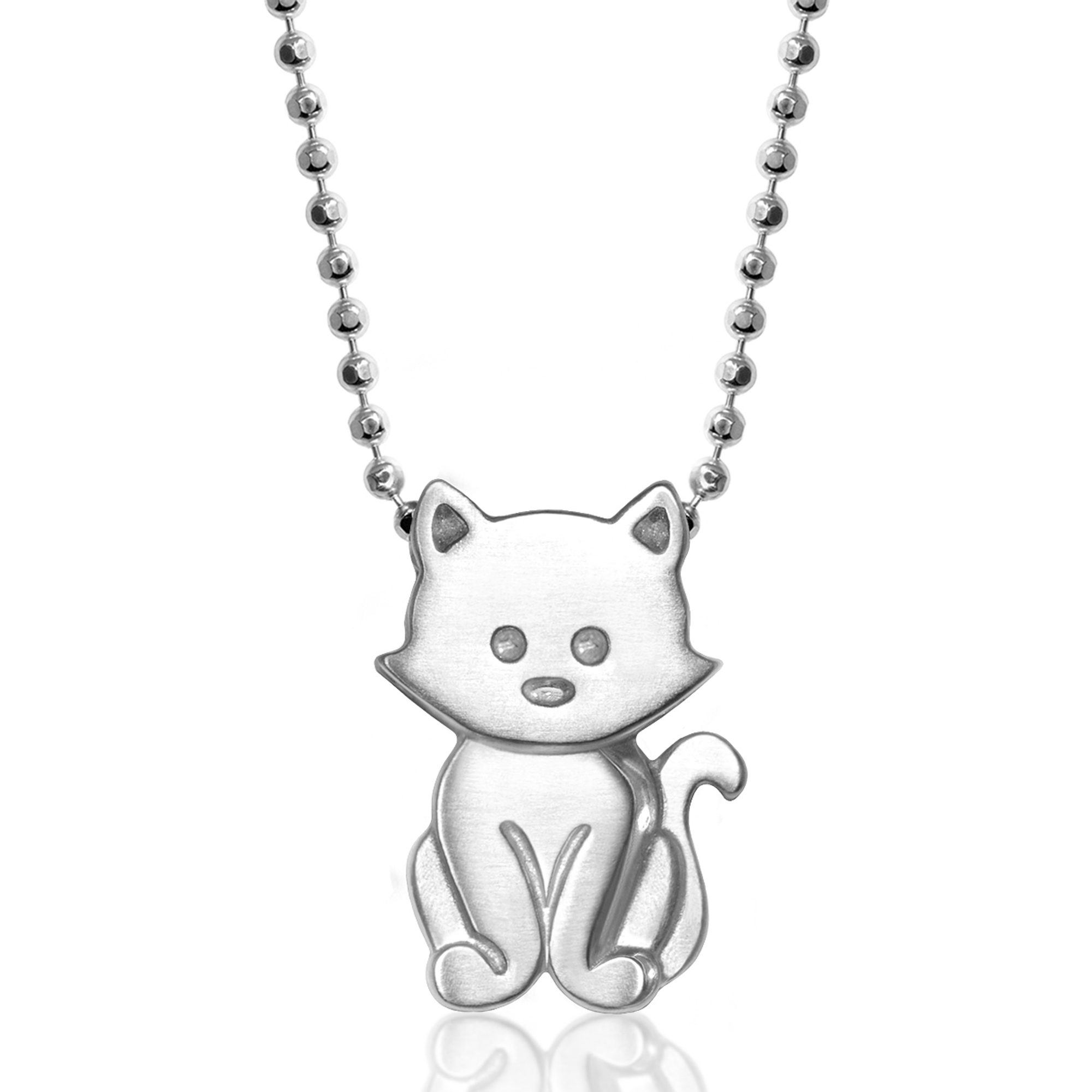 Alex Woo Sterling Silver Little Animals Kitten Pendant, 16