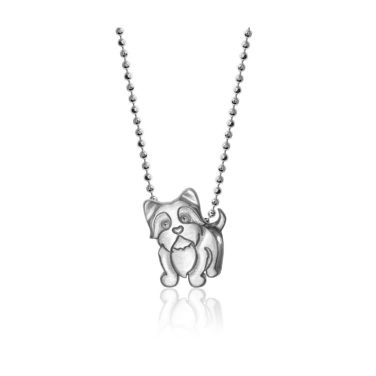 Alex Woo Sterling Silver Little Animals Yorkie Pendant, 16