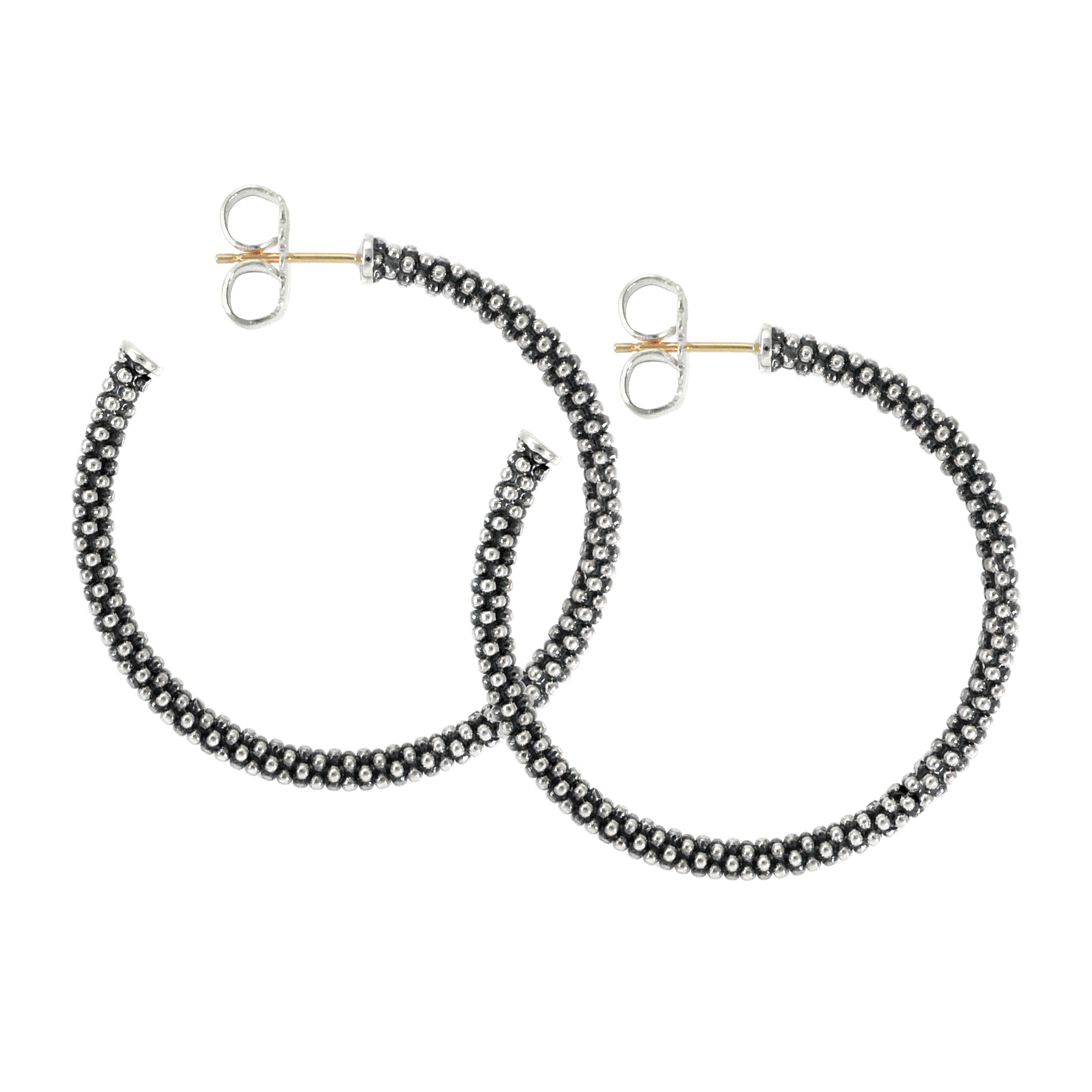 LAGOS Sterling Silver Signature Caviar 35mm Hoop Earrings