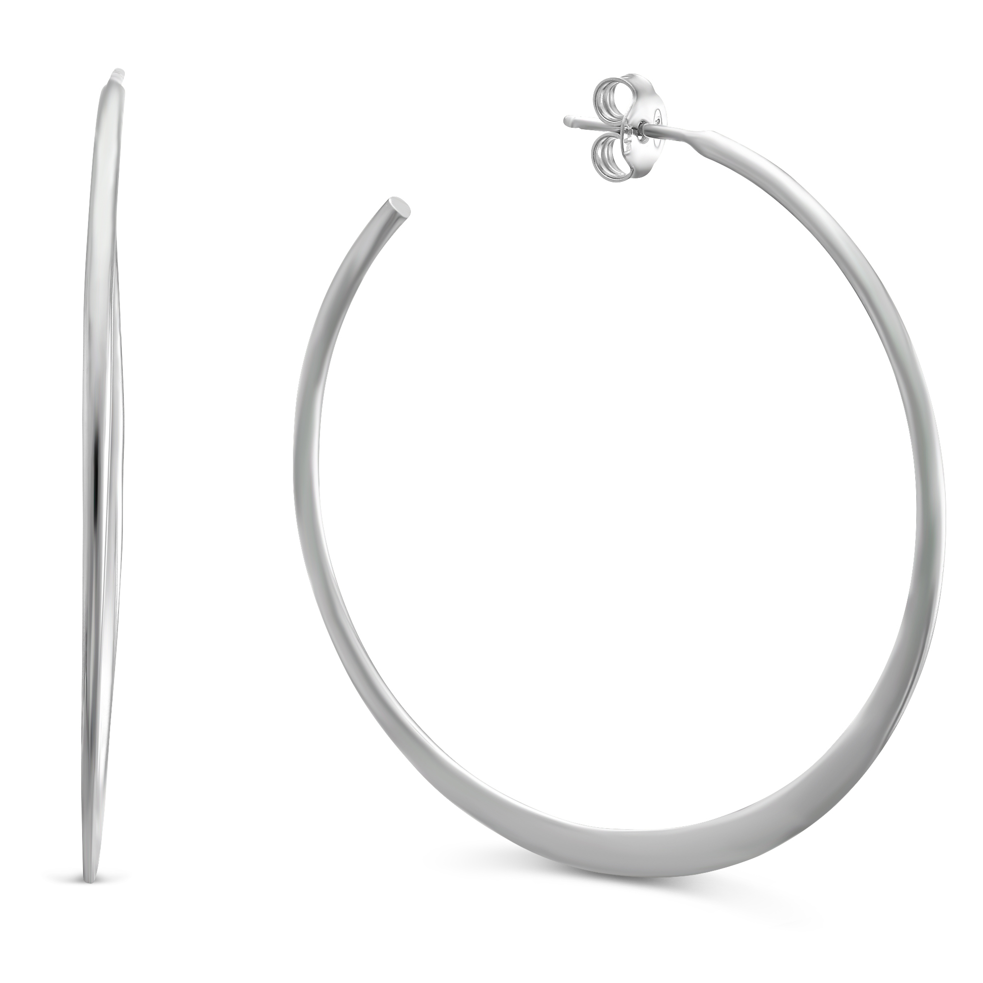 Sterling Silver Large Tapered Hoop Earrings Borsheims