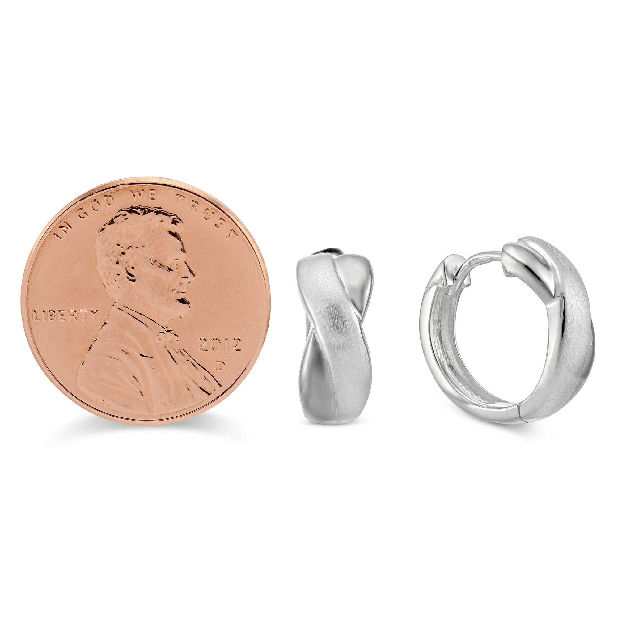 Sterling Silver Crossover Hoop Earrings