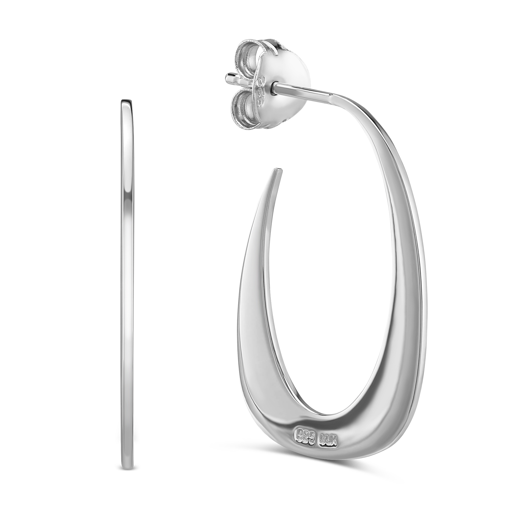 Sterling Silver Thin U Shaped Earrings Borsheims