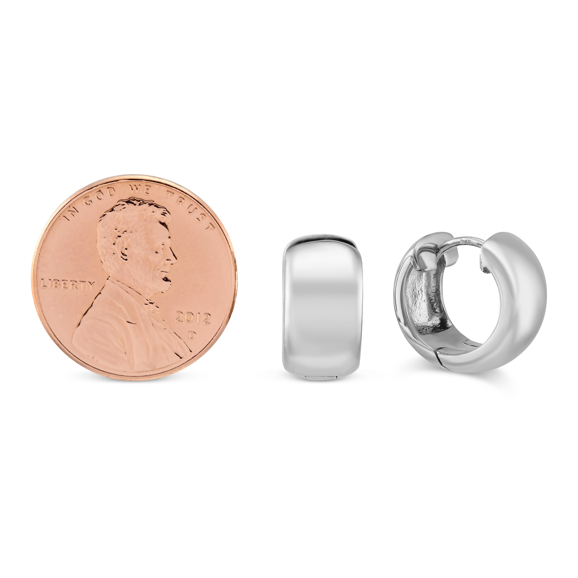 Sterling Silver Hoop Earrings, 1/2