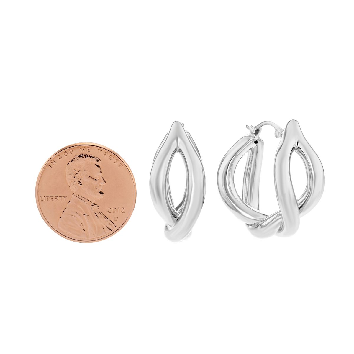 Sterling Silver Twisted Band Hoop Earrings