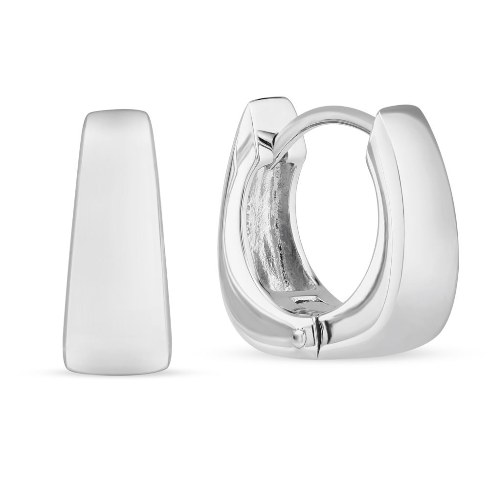 Sterling Silver Square Tapered Hoop Earrings
