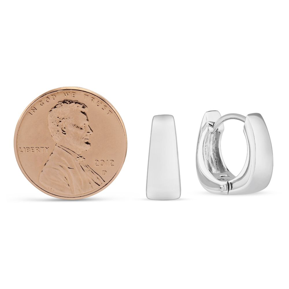 Sterling Silver Square Tapered Hoop Earrings
