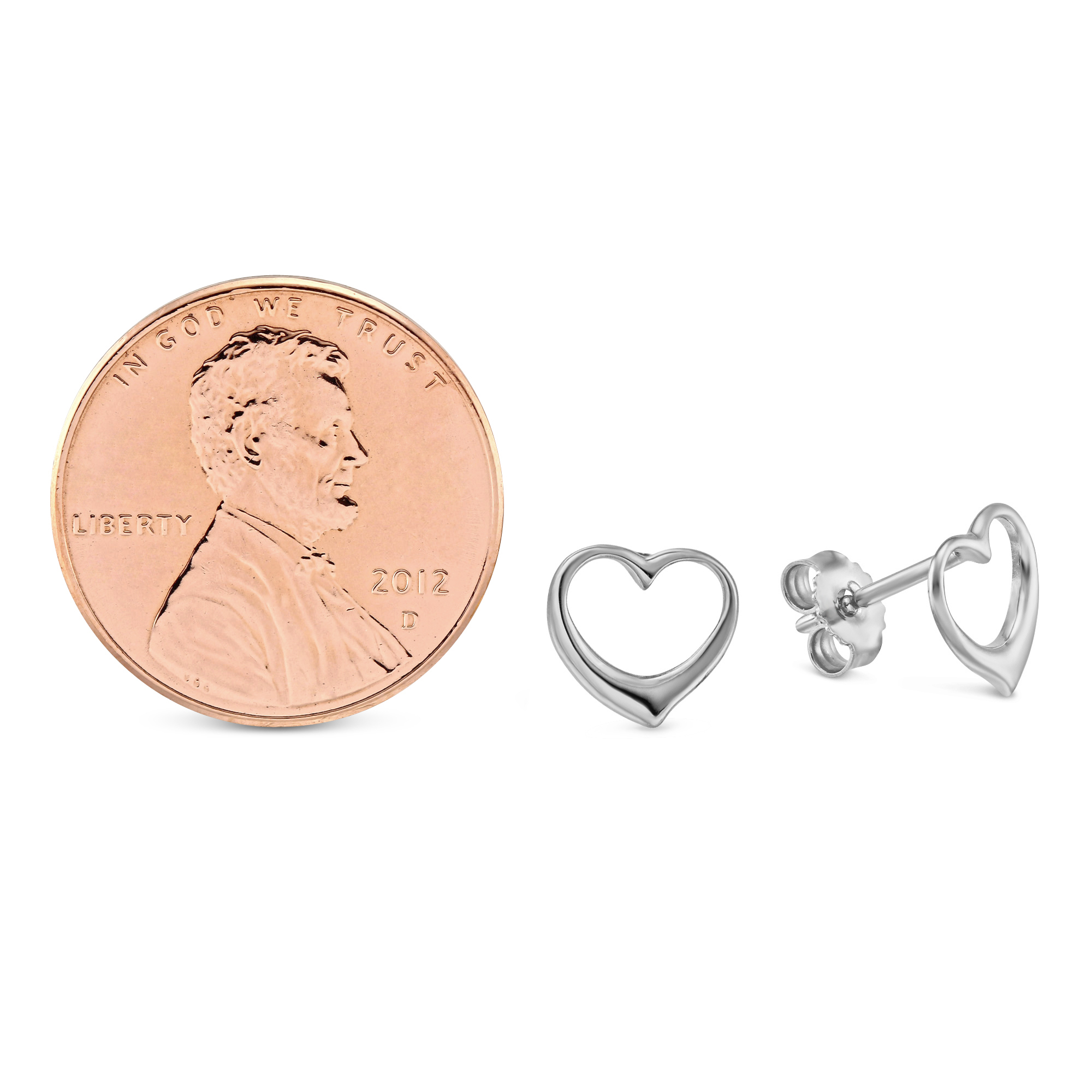 Sterling Silver Open Heart Earrings