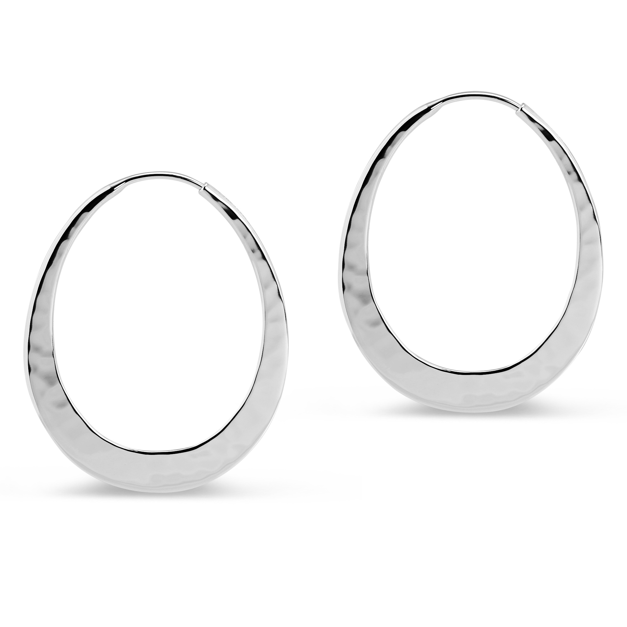 Toby Pomeroy EcoSilver Eclipse Hammered Hoop Earrings, 34mm