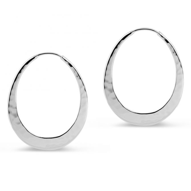 Toby Pomeroy EcoSilver Eclipse Hammered Hoop Earrings, 34mm