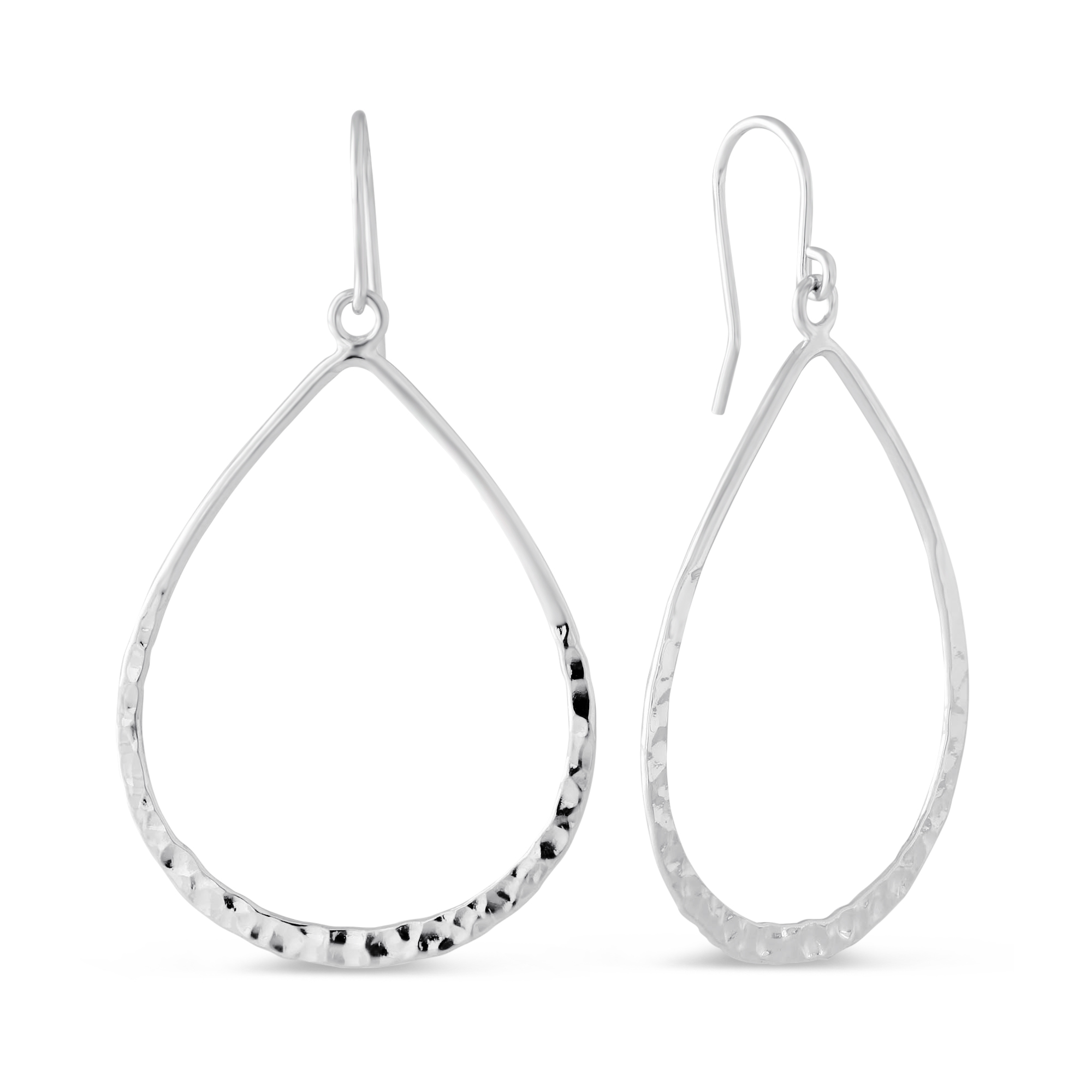 Sterling Silver Hammered Teardrop Earrings