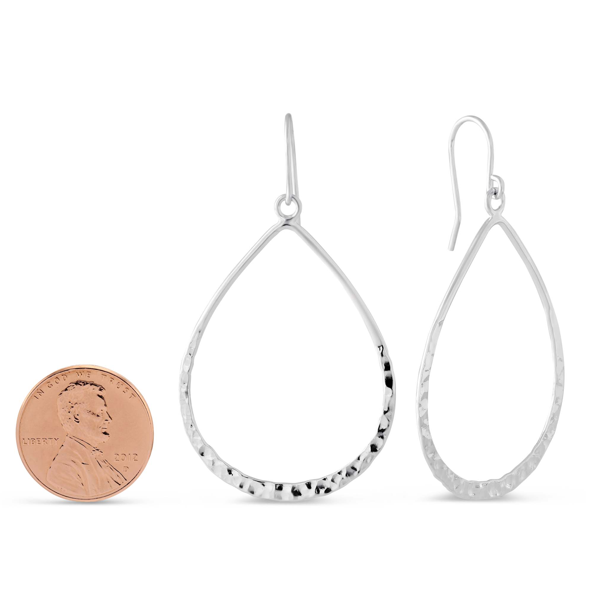 Sterling Silver Hammered Teardrop Earrings