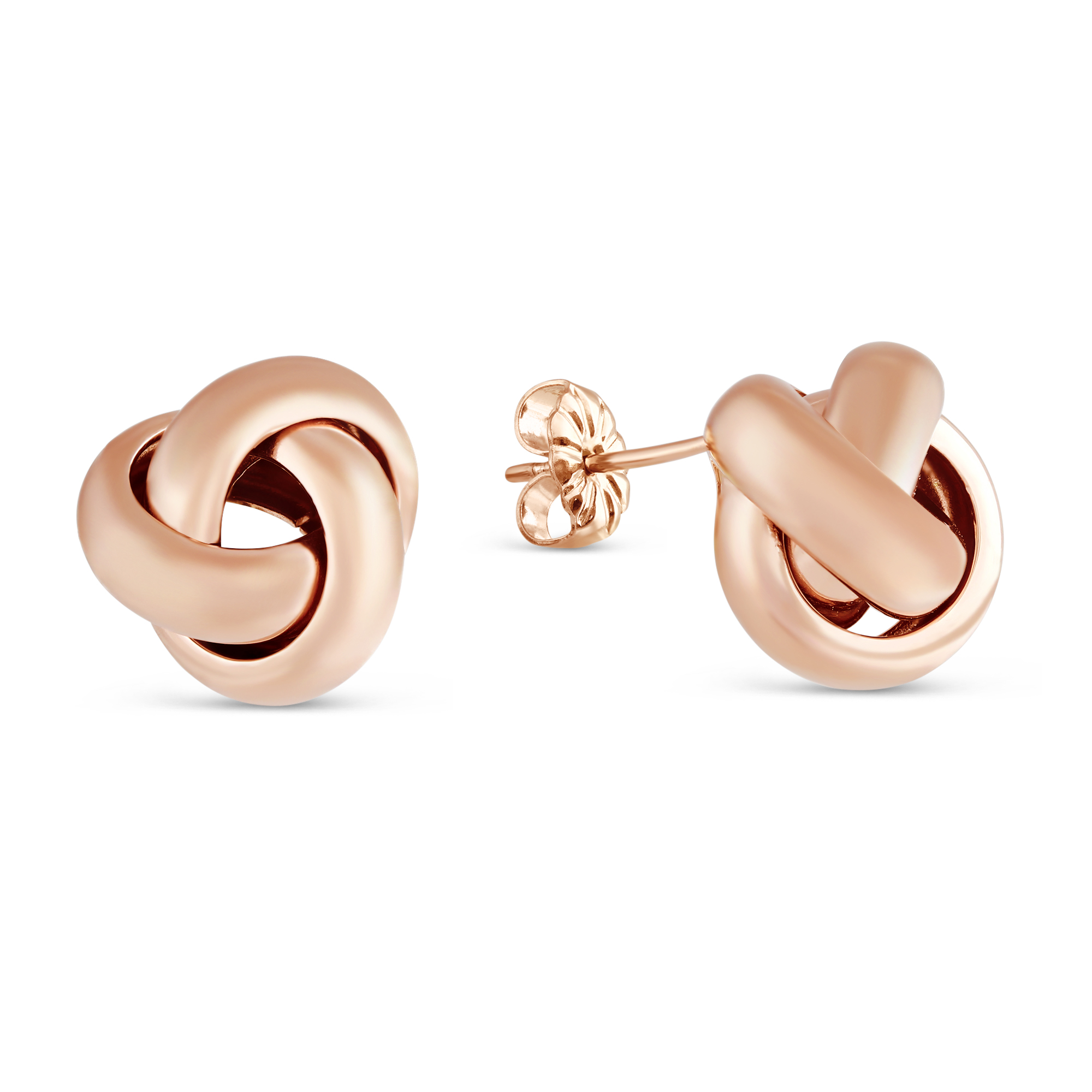 Sterling Silver & Rose Tone Love Knot Earrings
