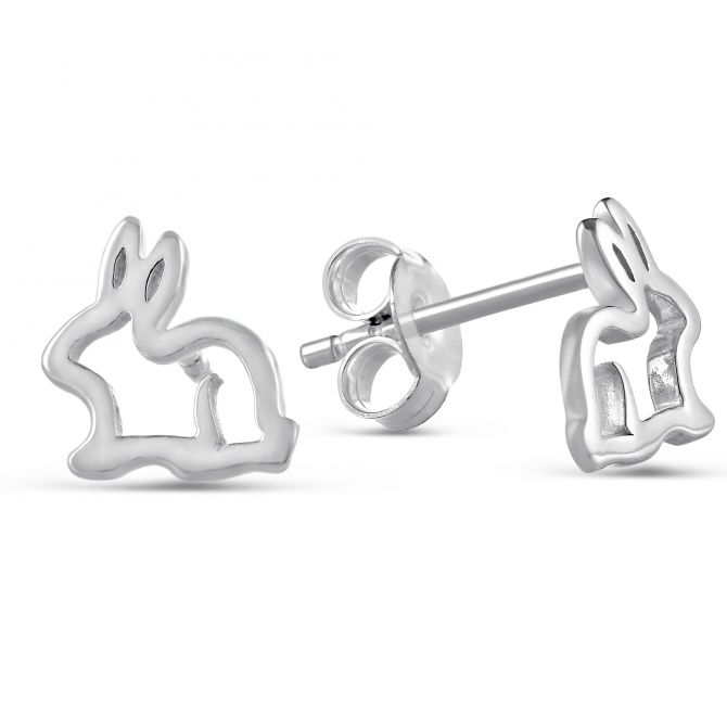 Sterling Silver Children's Bunny Earrings