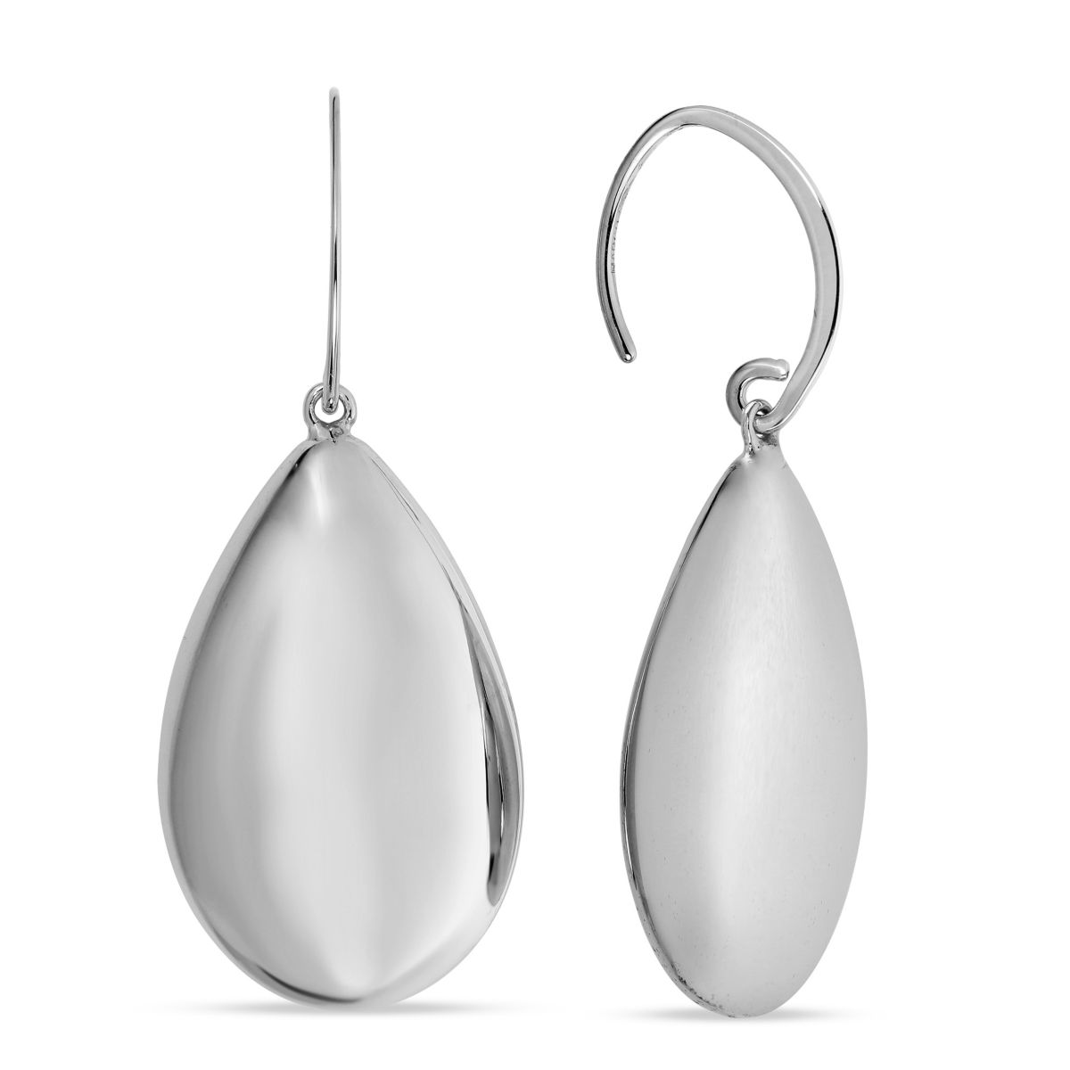 Sterling Silver Puffed Teardrop Earrings
