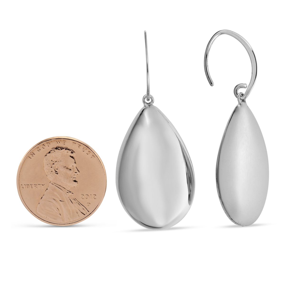 Sterling Silver Puffed Teardrop Earrings