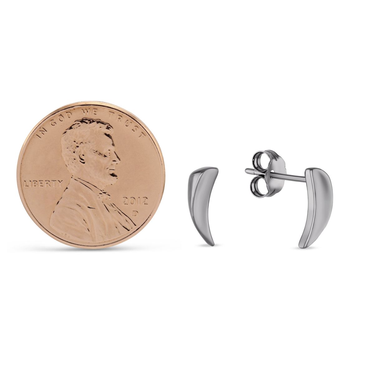 Sterling Silver and Ruthenium Mini Thorn Post Earrings