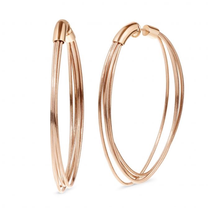 Pesavento Rose Tone Sterling Silver DNA Spring Large Hoop Earrings