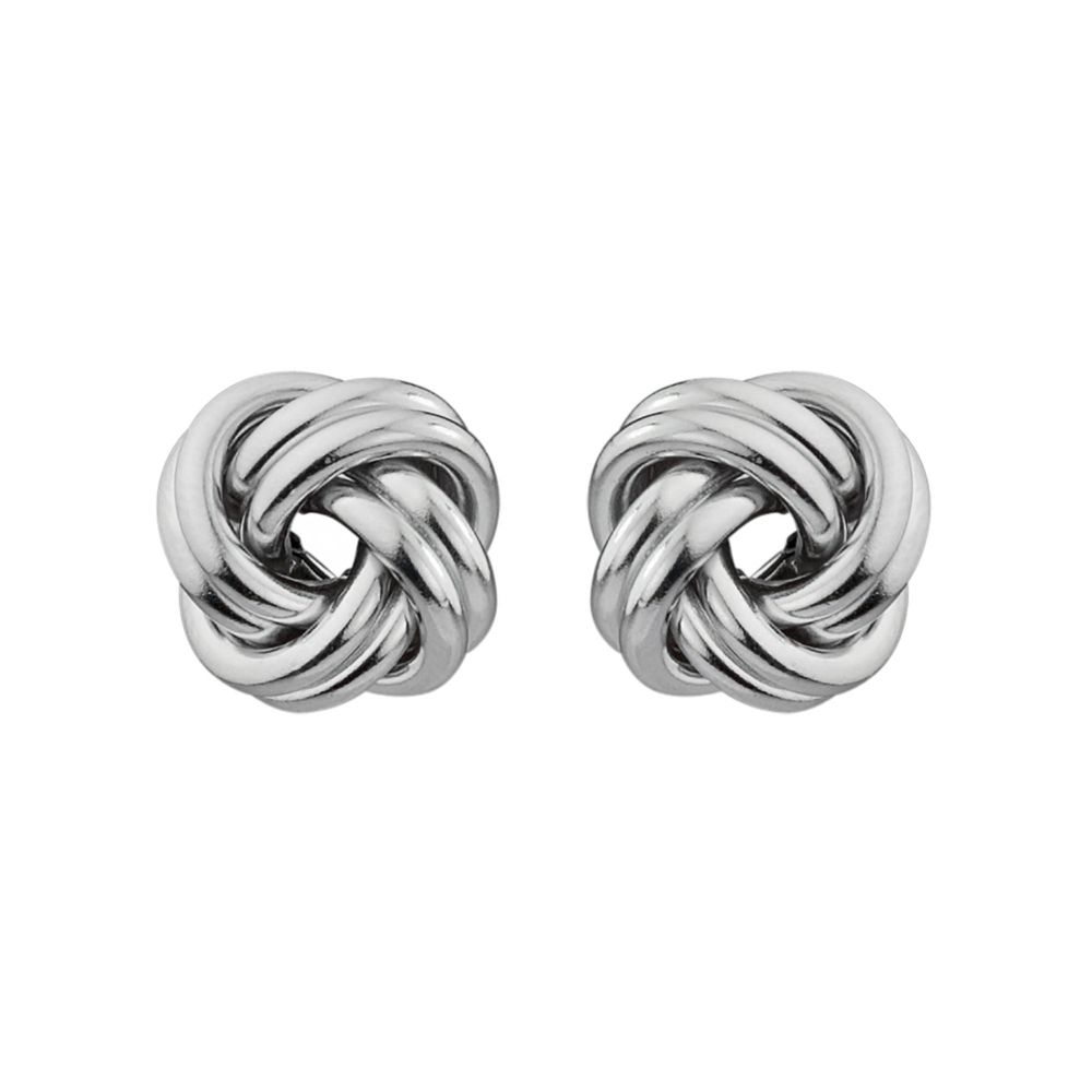 Sterling Silver Love Knot Earrings, 9.5mm