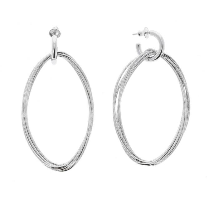 Pesavento Sterling Silver Large Oval DNA Spring Ghiaccio Earrings