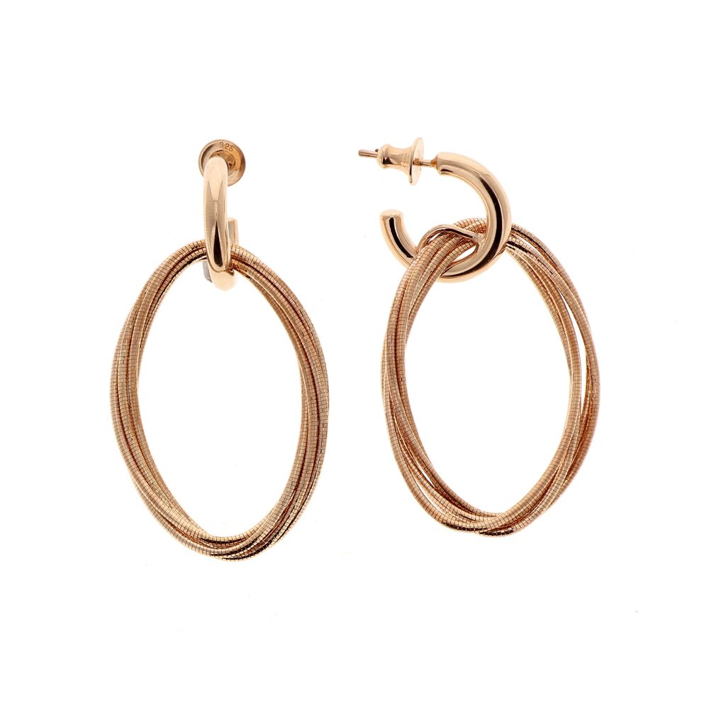 Pesavento Rose Tone Sterling Silver Small Oval DNA Spring Rosa Cipria Earrings